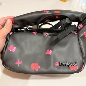 Desigual Black Bag with Pink Floral Design